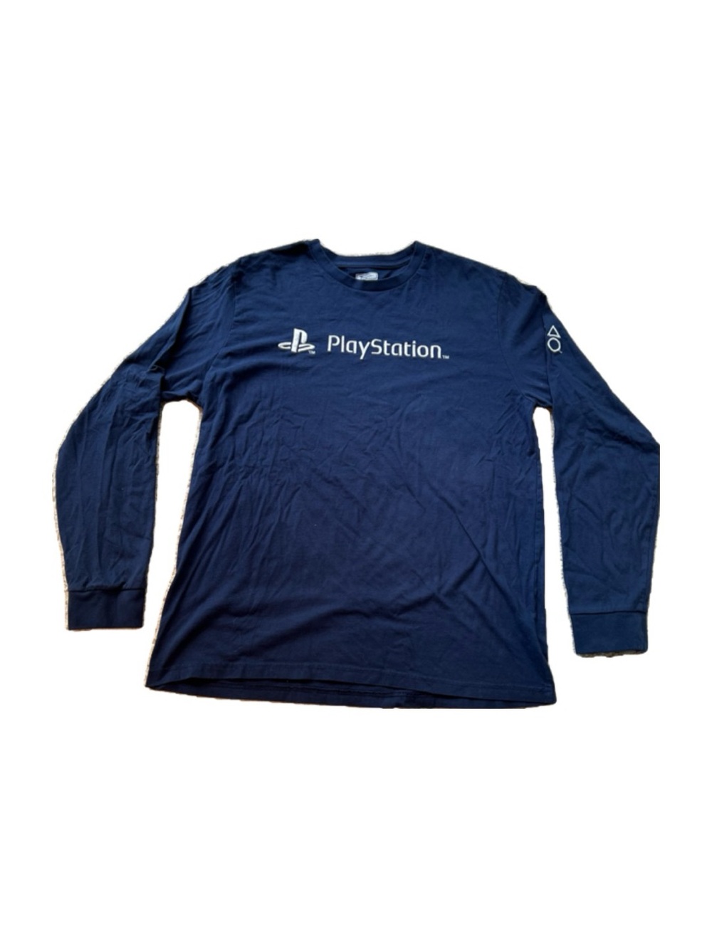 Sony PlayStation Long Sleeve Tee in Dark Blue with White Logo